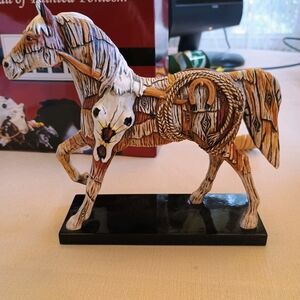 The Trail Of Painted Ponies Artistic Horse Sculpture with Saddle Accents